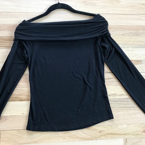 BP. Off the Shoulder Top Black Long Sleeve Shirt - Picture 8 of 8